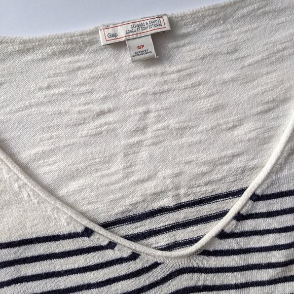 GAP Slub Vee Striped Sweater, S - Picture 5 of 7